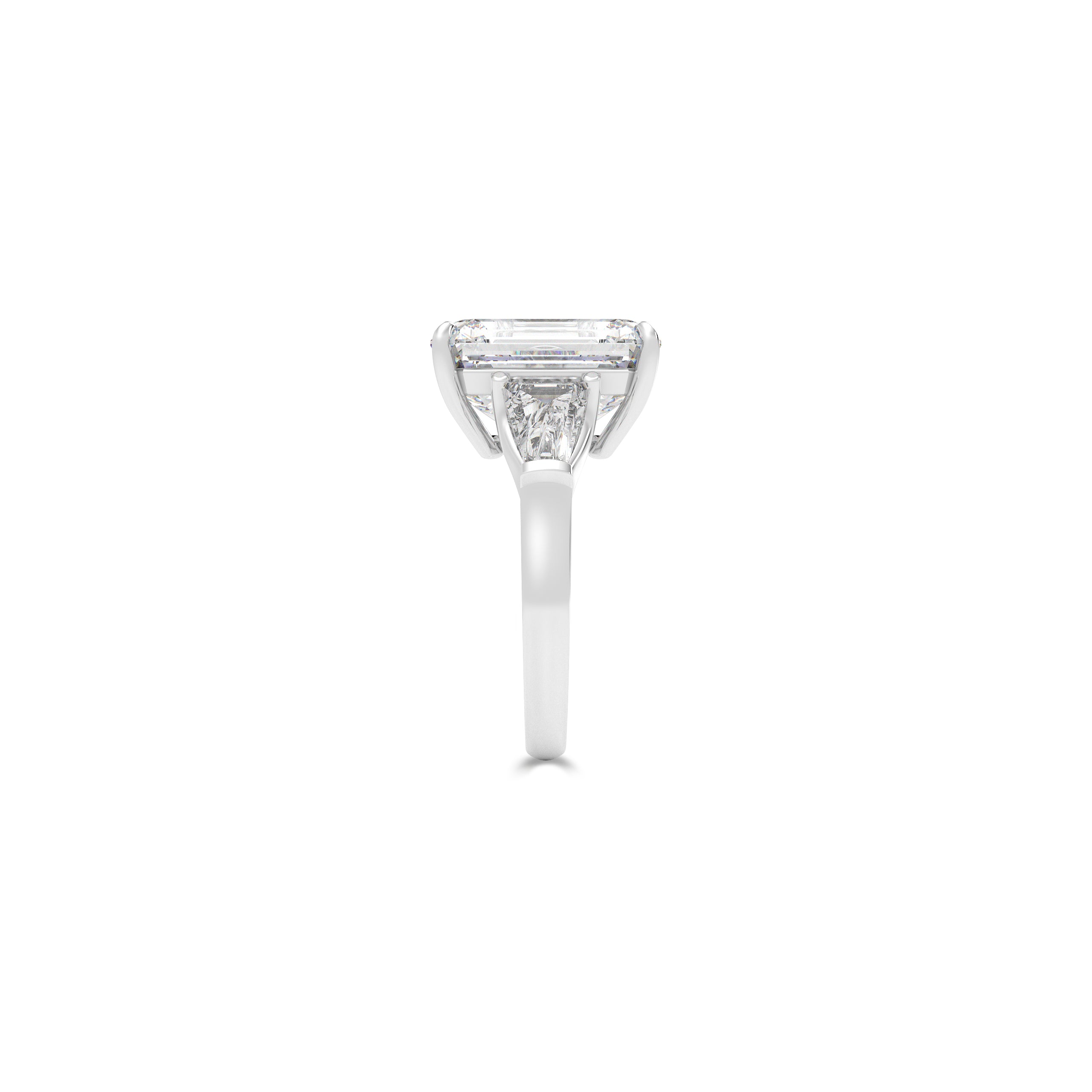 Flawless Emerald Cut Diamond Solitaire Ring