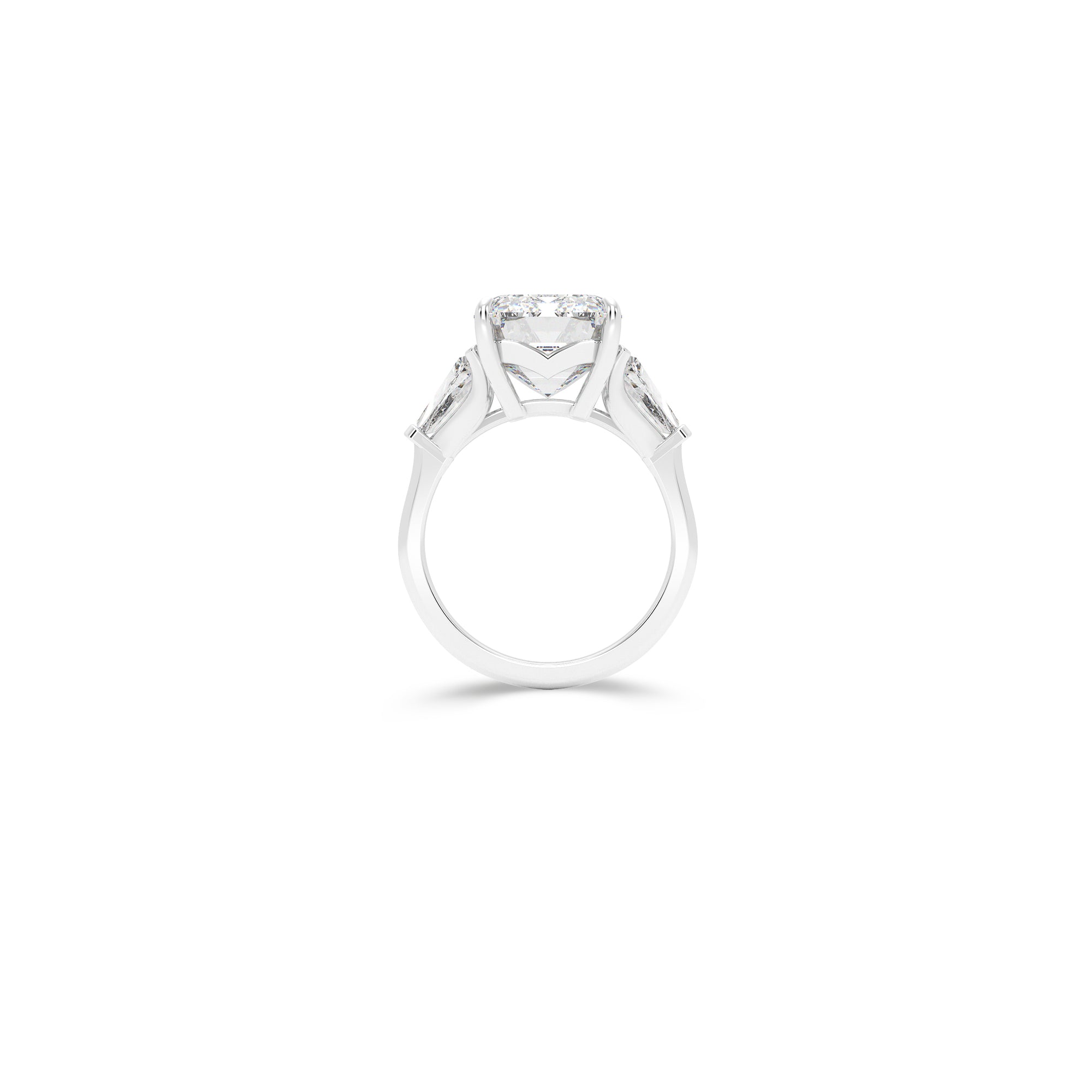 Flawless Emerald Cut Diamond Solitaire Ring
