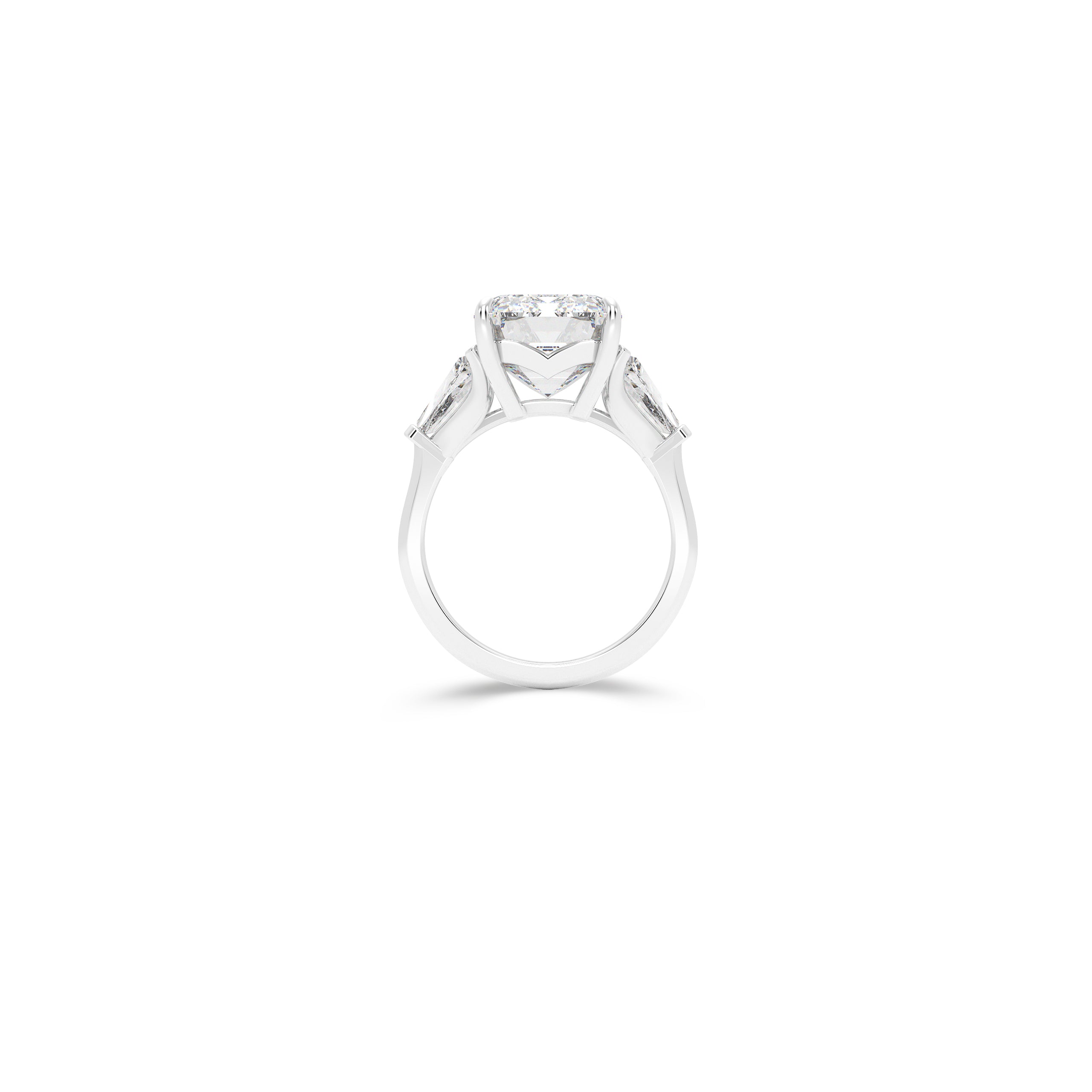 Flawless Emerald Cut Diamond Solitaire Ring