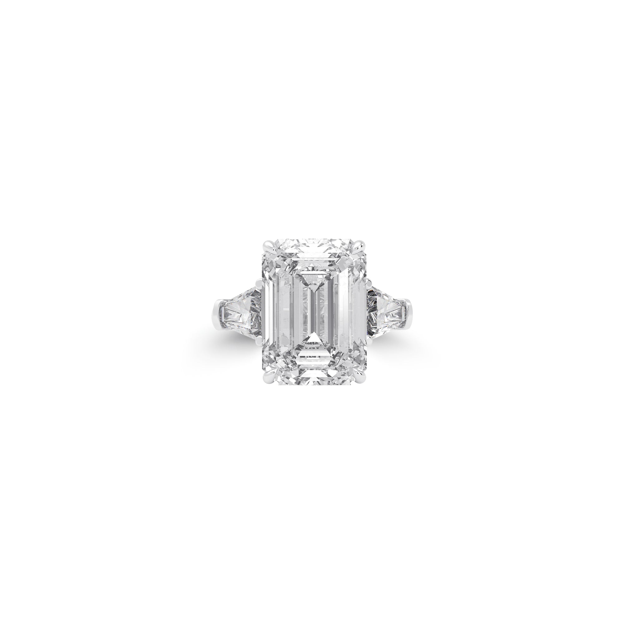 Flawless Emerald Cut Diamond Solitaire Ring