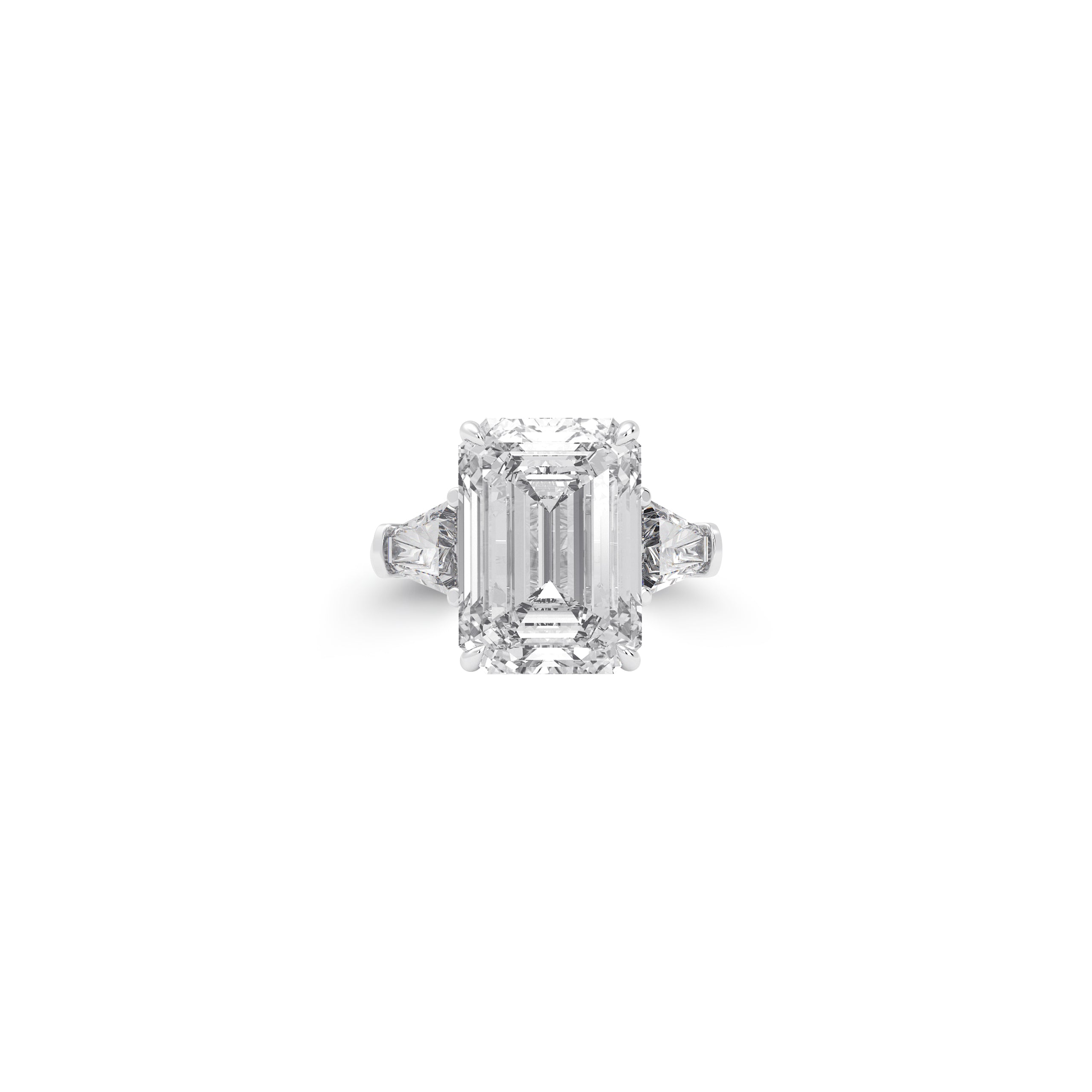 Flawless Emerald Cut Diamond Solitaire Ring