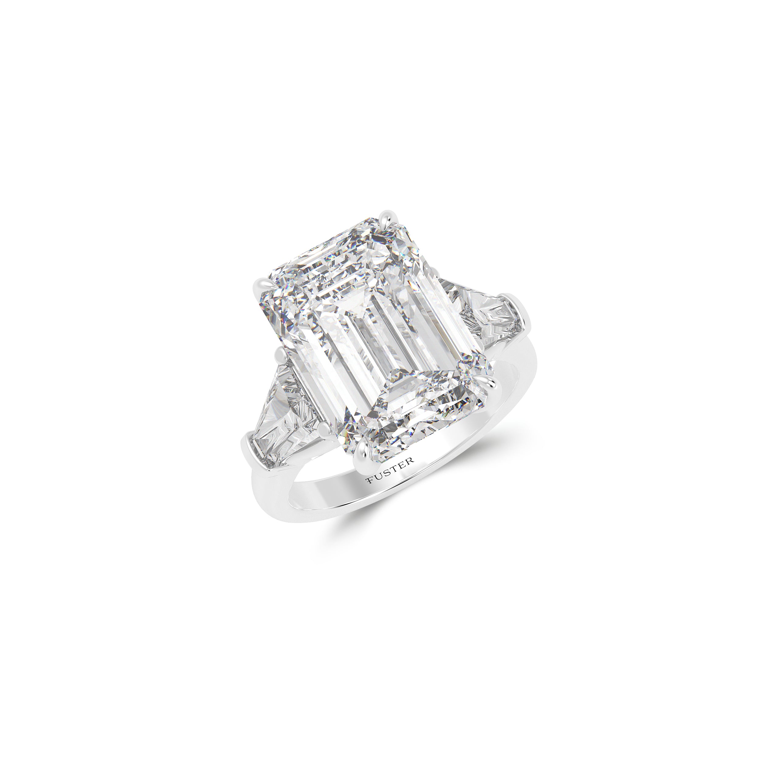 Flawless Emerald Cut Diamond Solitaire Ring