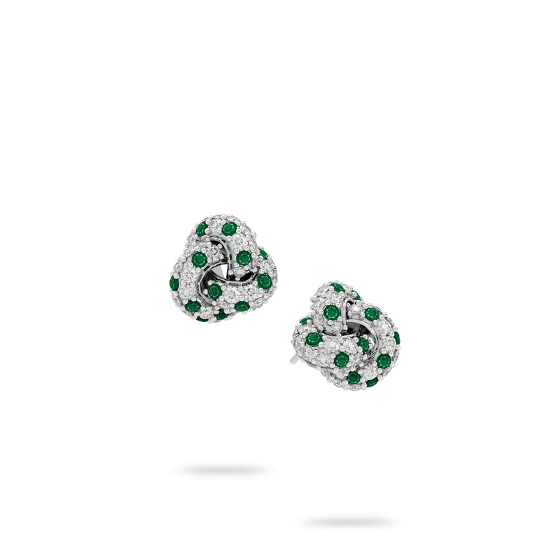 Knott Emerald and Diamond Earrings