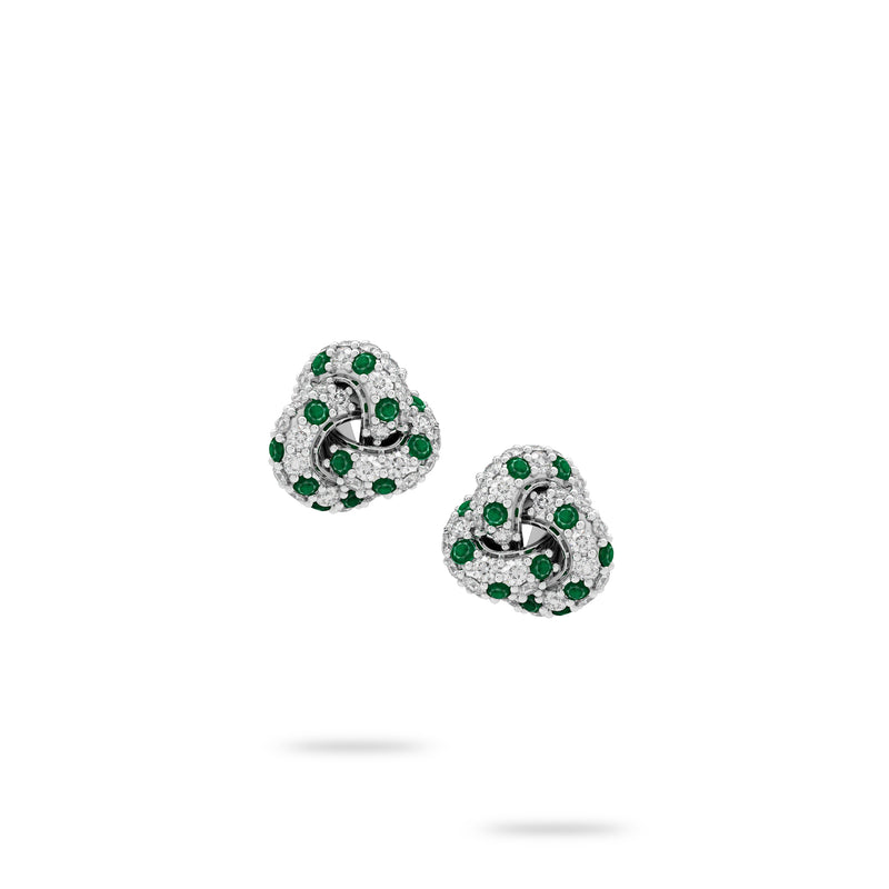 Knott Emerald and Diamond Earrings