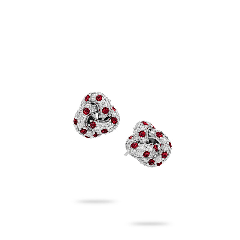 Knott Ruby and Diamond Earrings