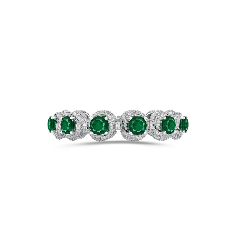 Flawless Knott Emerald and Diamond Bracelet