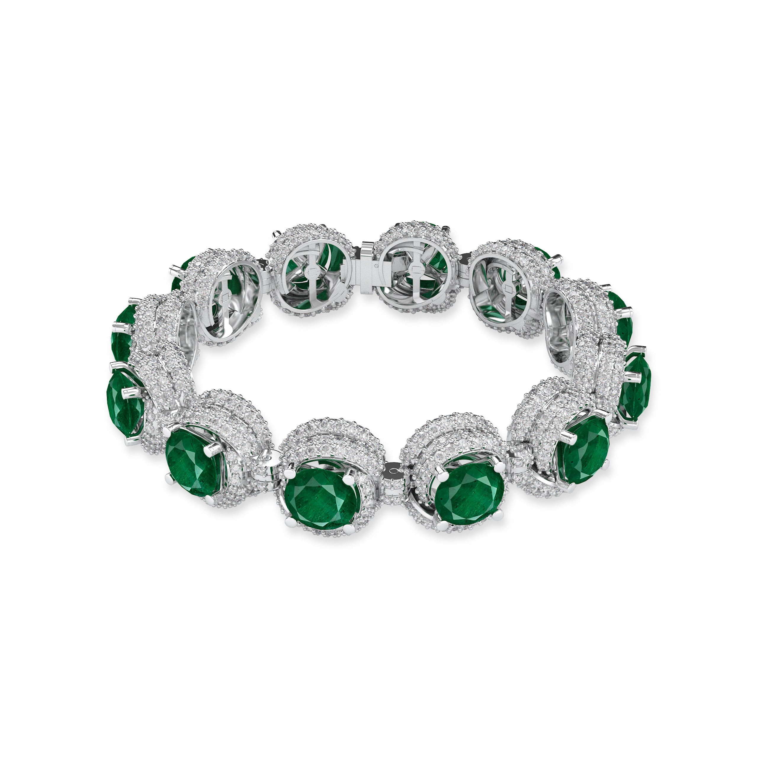 Flawless Knott Emerald and Diamond Bracelet