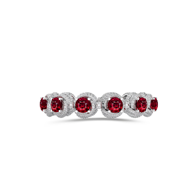 Flawless Knott Ruby and Diamond Bracelet