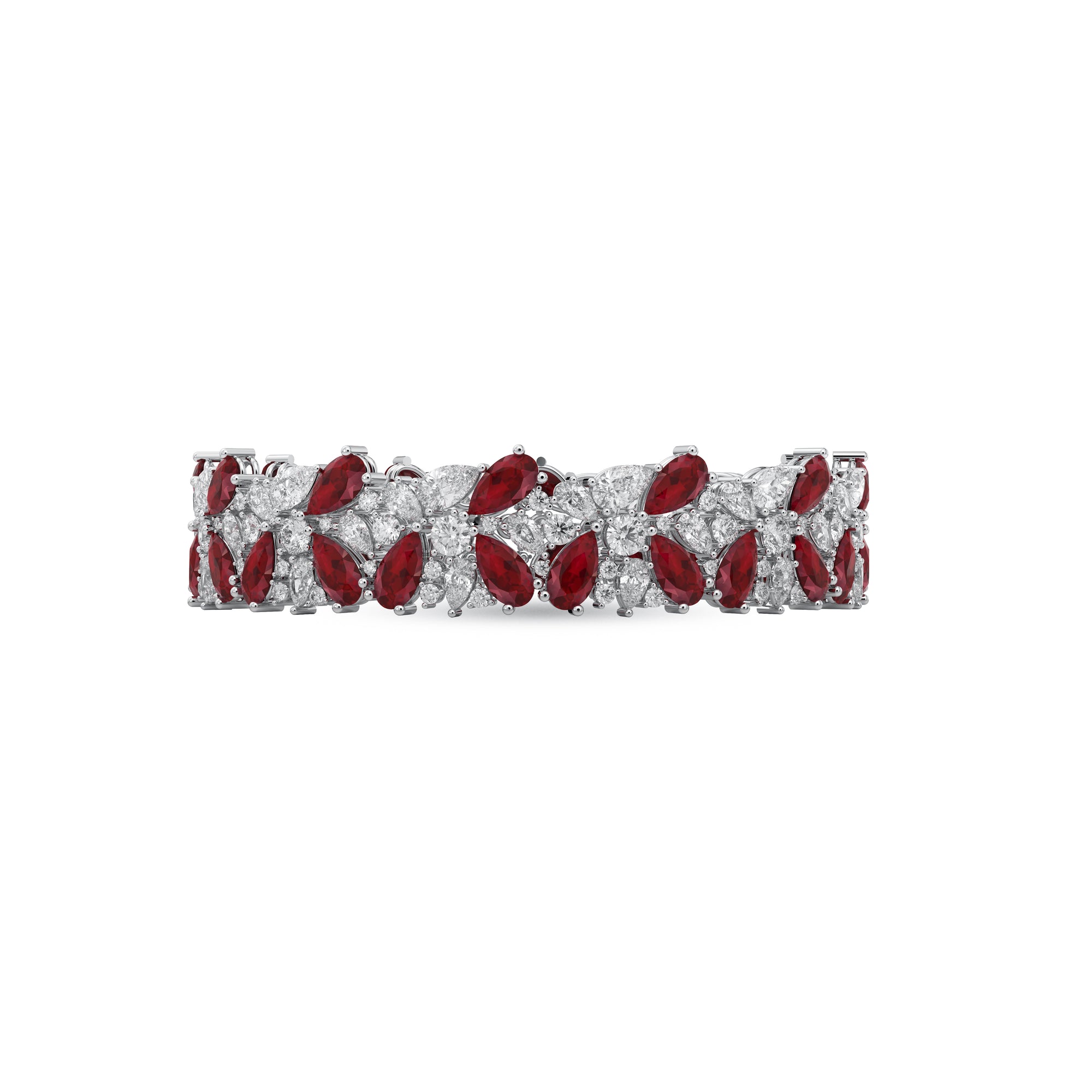 Ruby Pear and Diamond High Jewellery Bracelet