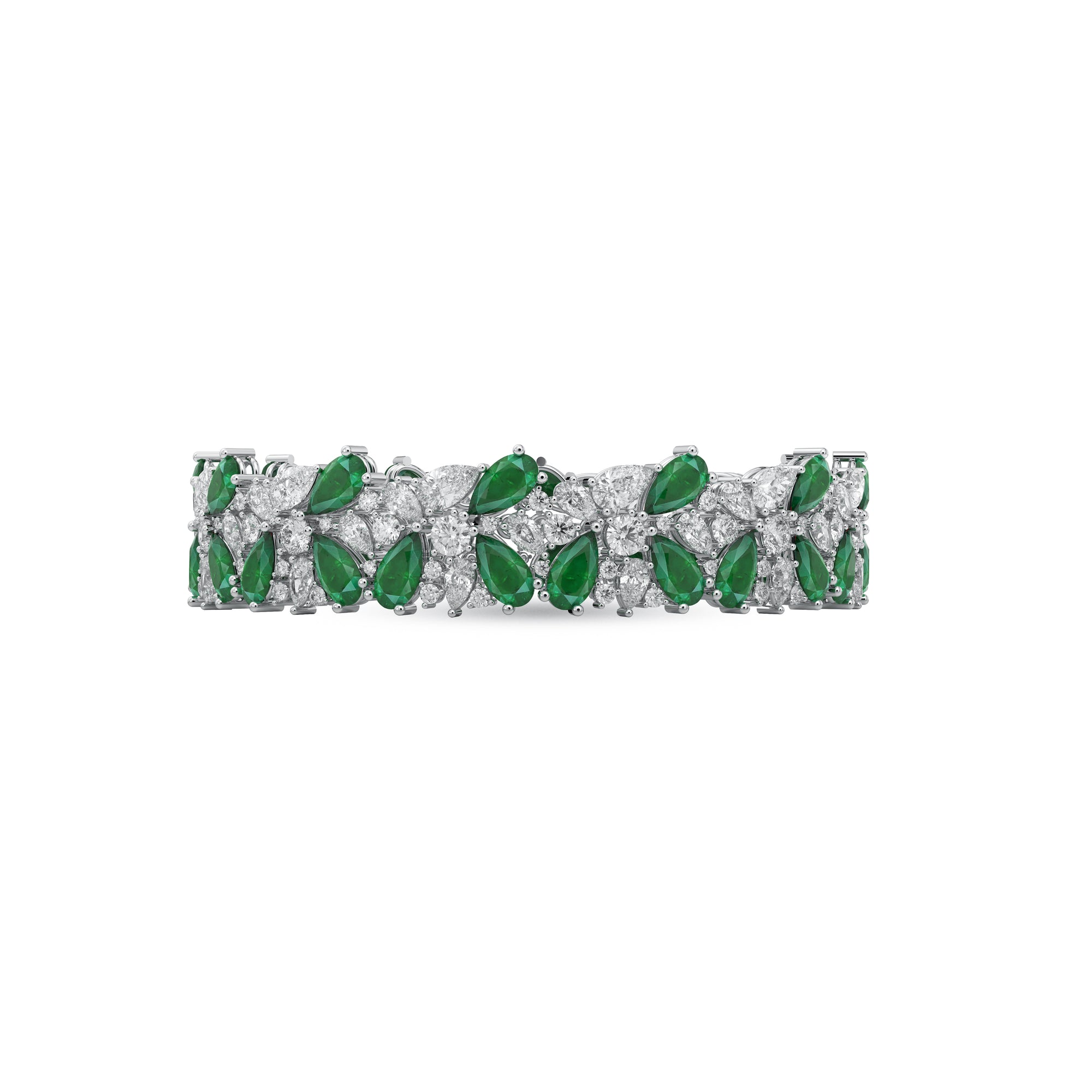 Emerald Pear and Diamond High Jewellery Bracelet