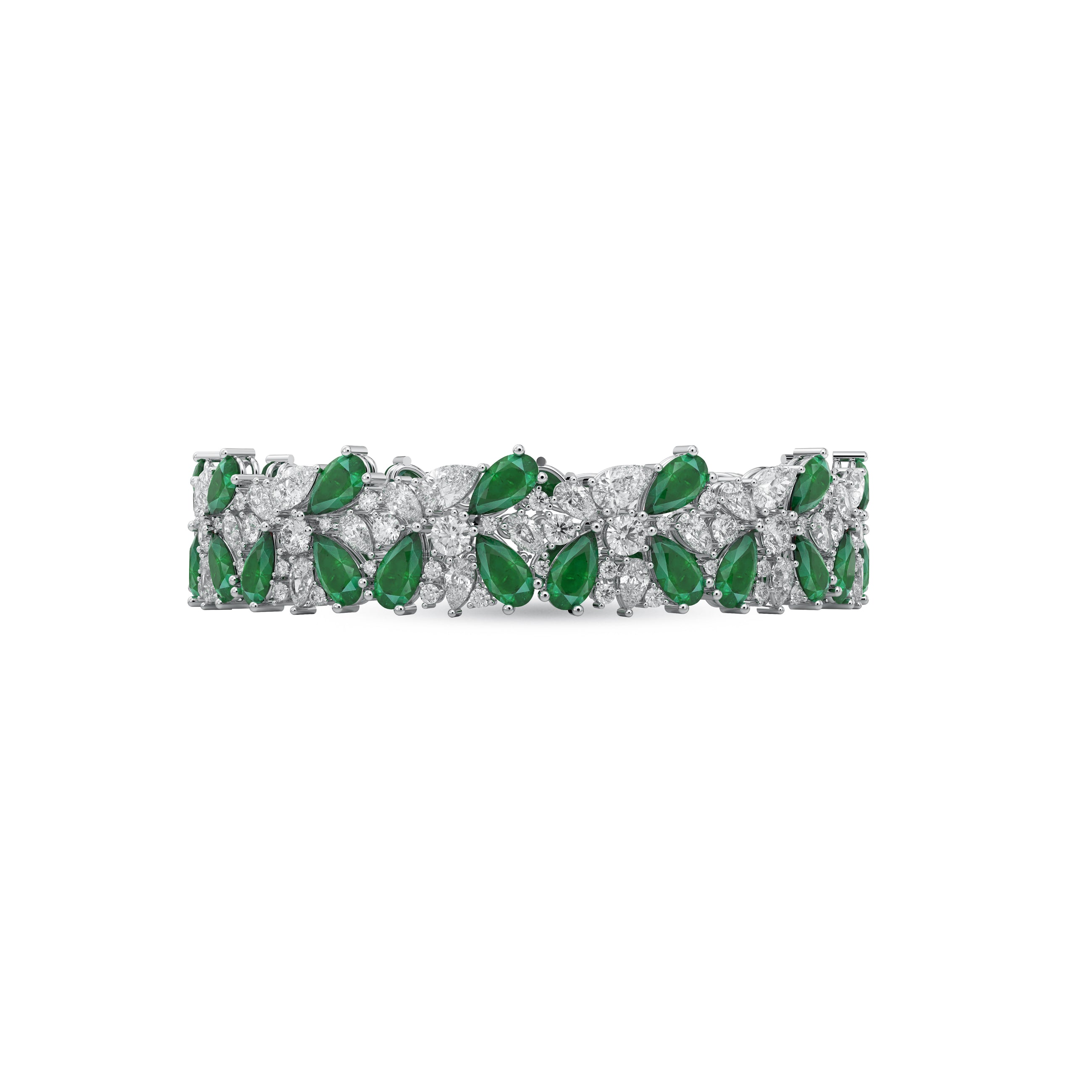 Emerald Pear and Diamond High Jewellery Bracelet