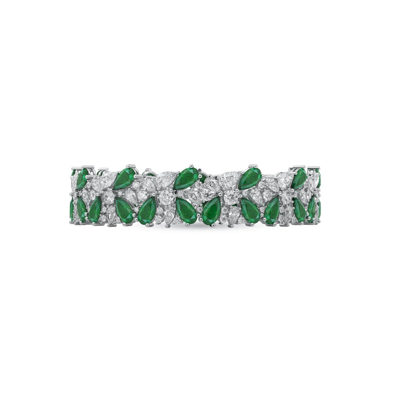Emerald Pear and Diamond High Jewellery Bracelet