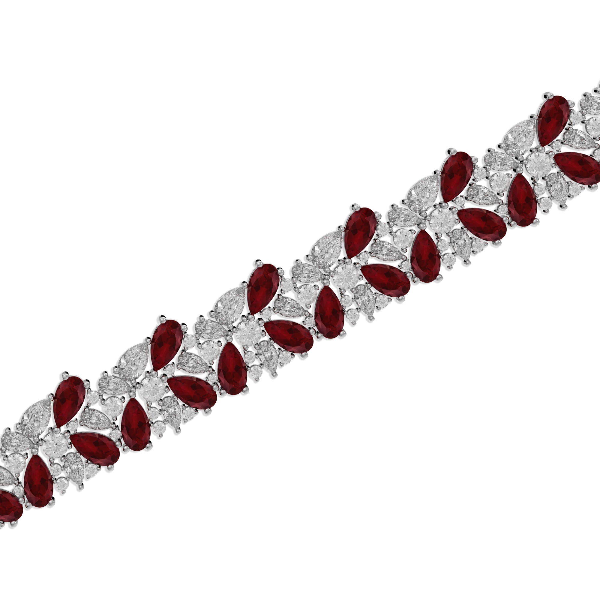 Ruby Pear and Diamond High Jewellery Bracelet