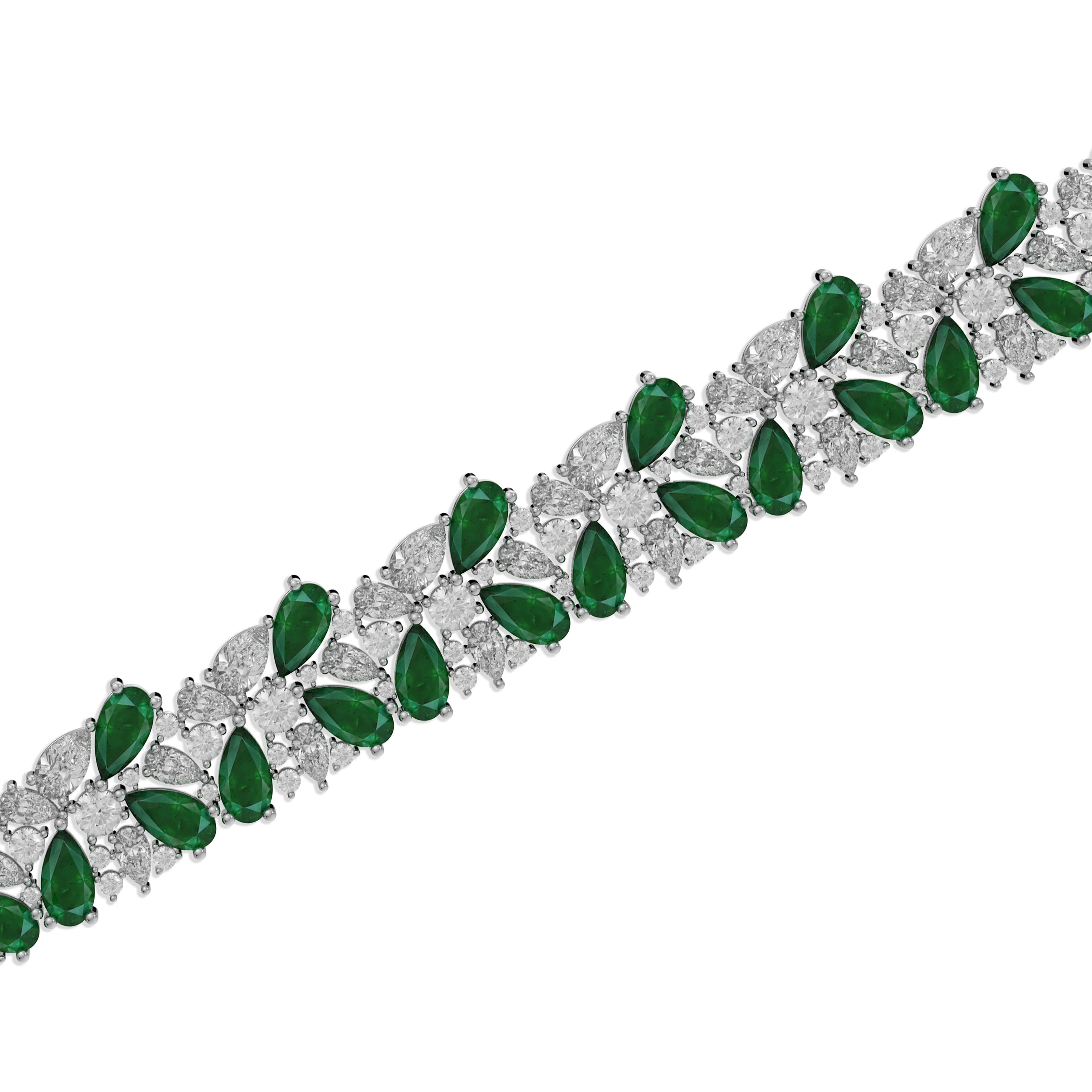 Emerald Pear and Diamond High Jewellery Bracelet