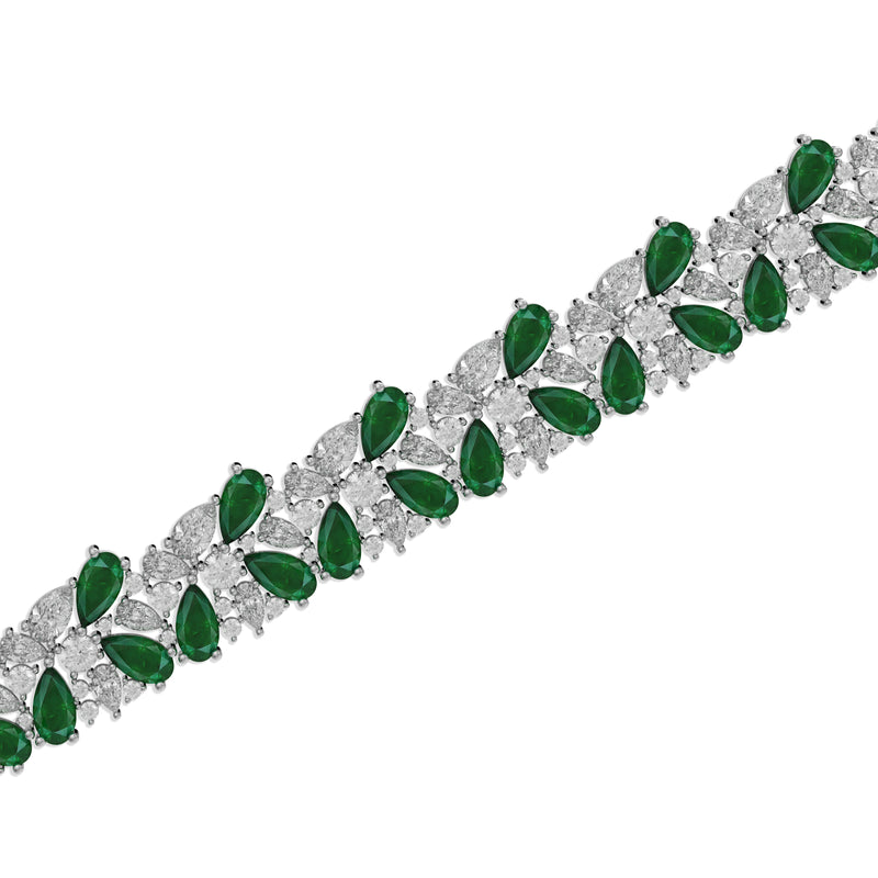 Emerald Pear and Diamond High Jewellery Bracelet