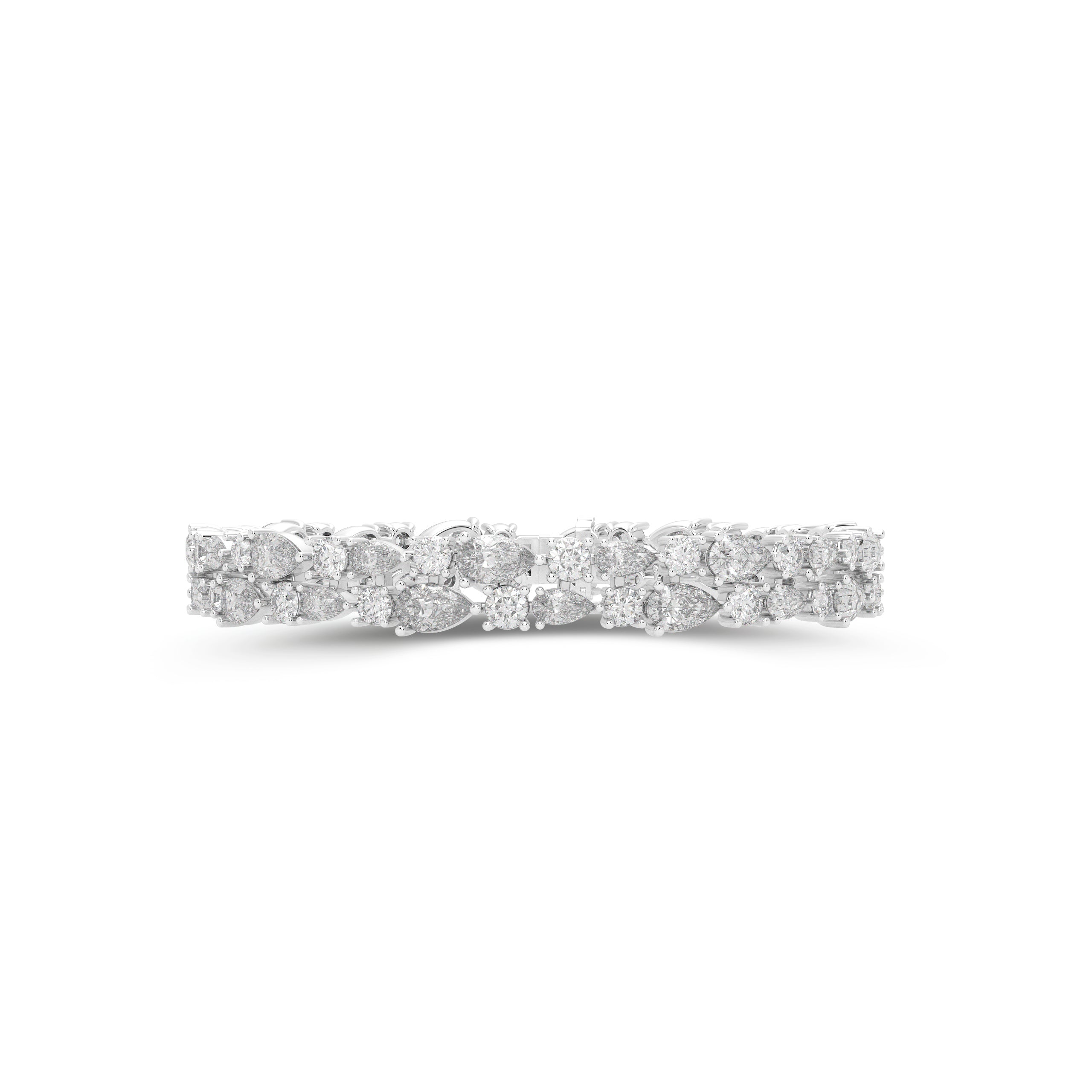 Pear-Shape and Round Diamond Classic Bracelet