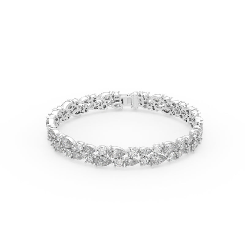 Pear-Shape and Round Diamond Classic Bracelet
