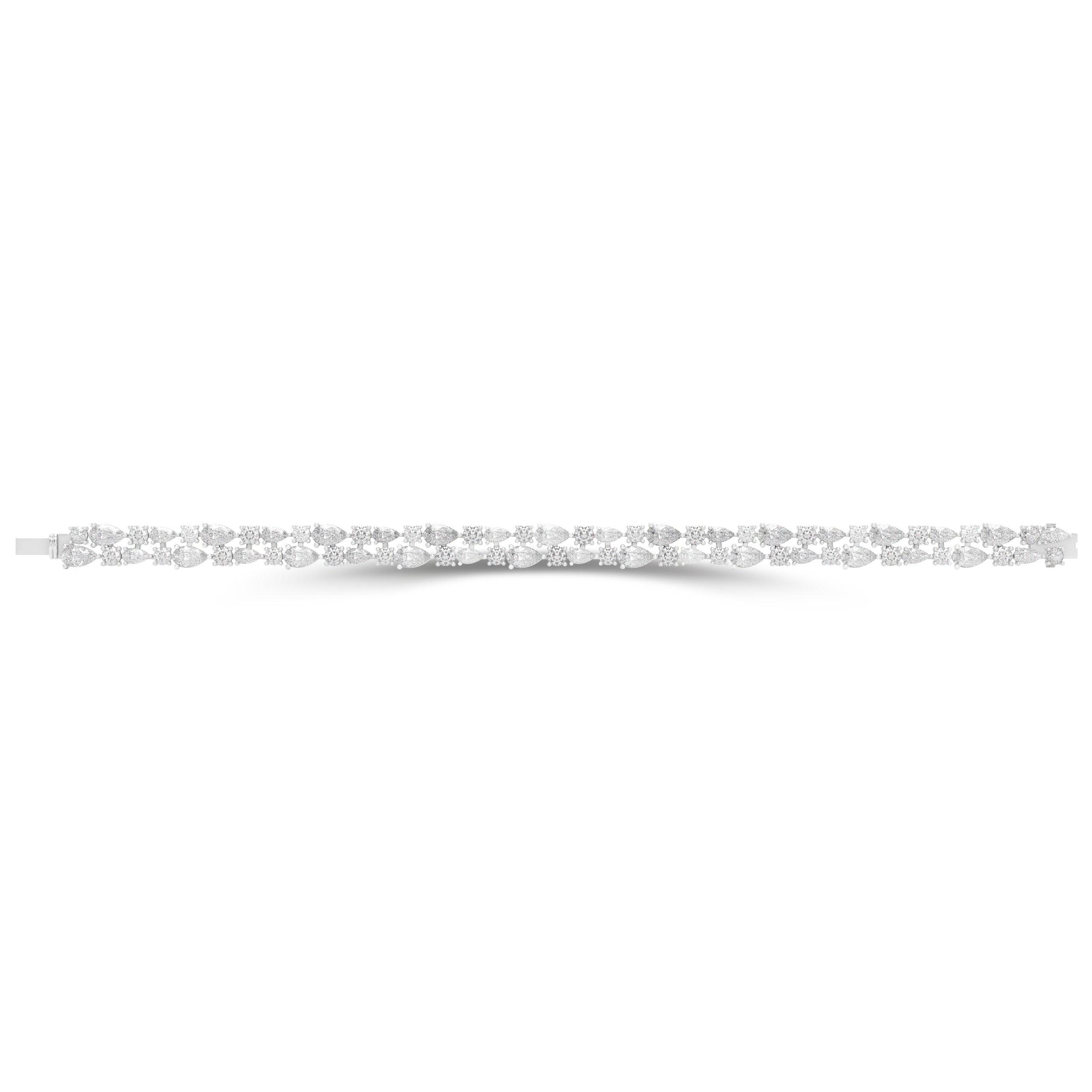 Pear-Shape and Round Diamond Classic Bracelet