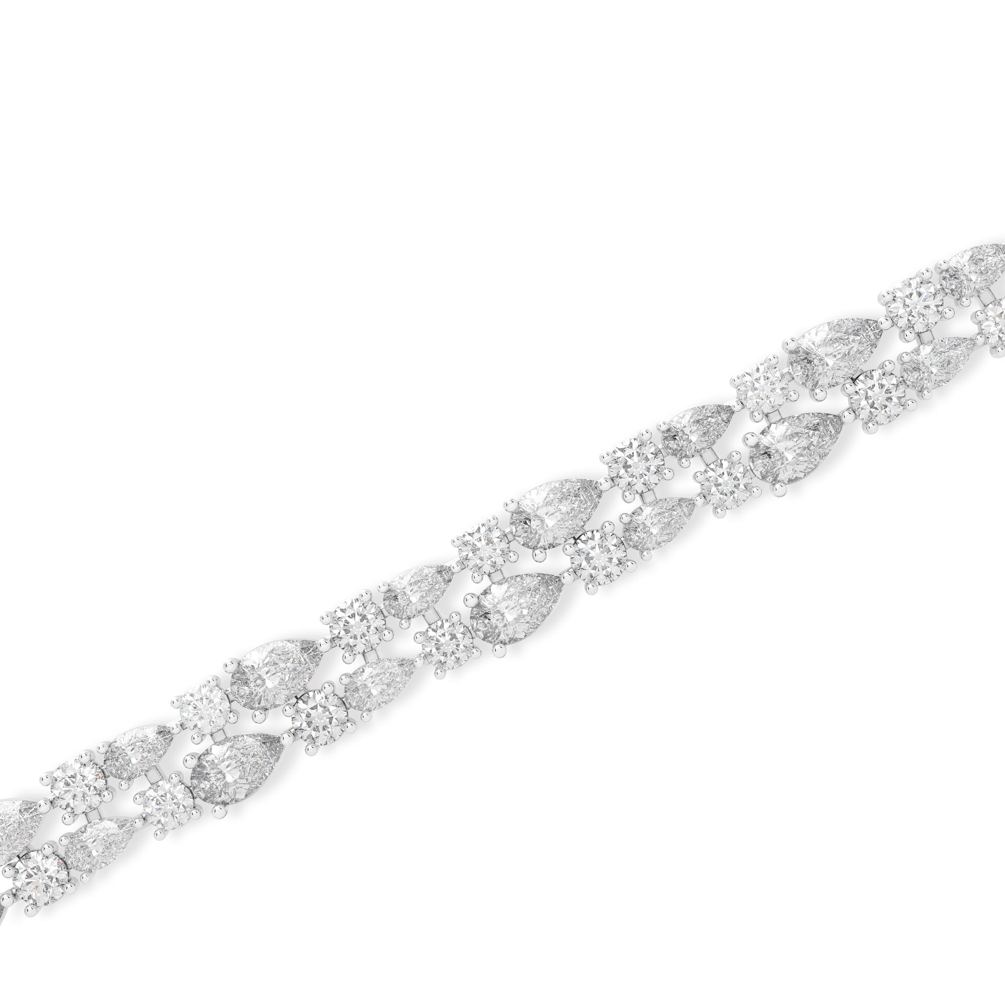 Pear-Shape and Round Diamond Classic Bracelet