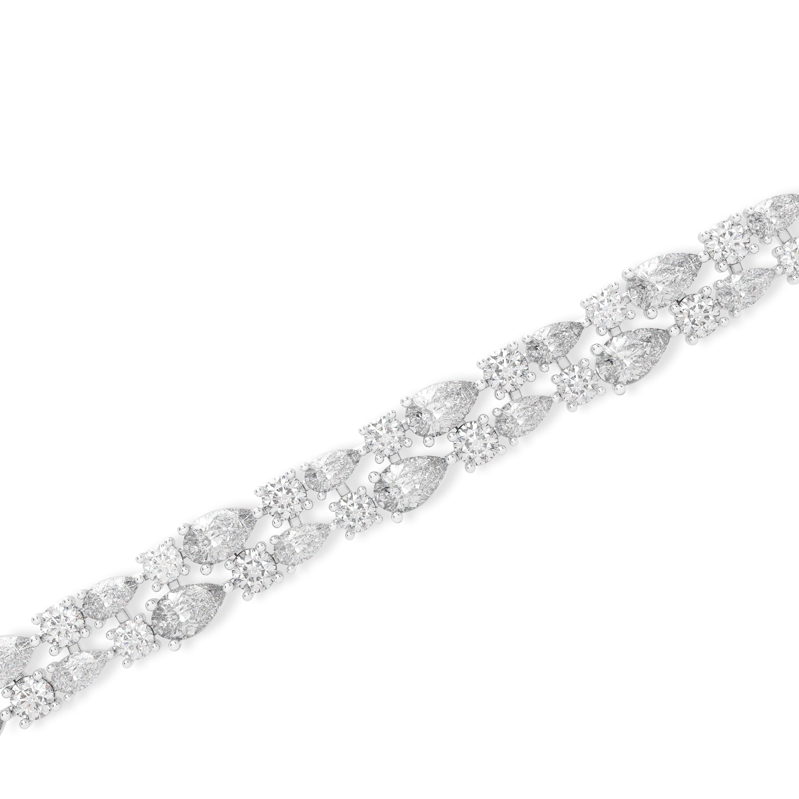 Pear-Shape and Round Diamond Classic Bracelet