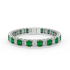 Emerald and Diamond Emerald Cut Bracelet
