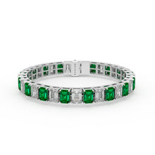 Emerald and Diamond Emerald Cut Bracelet