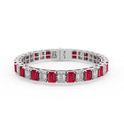 Ruby and Diamond Emerald Cut Bracelet