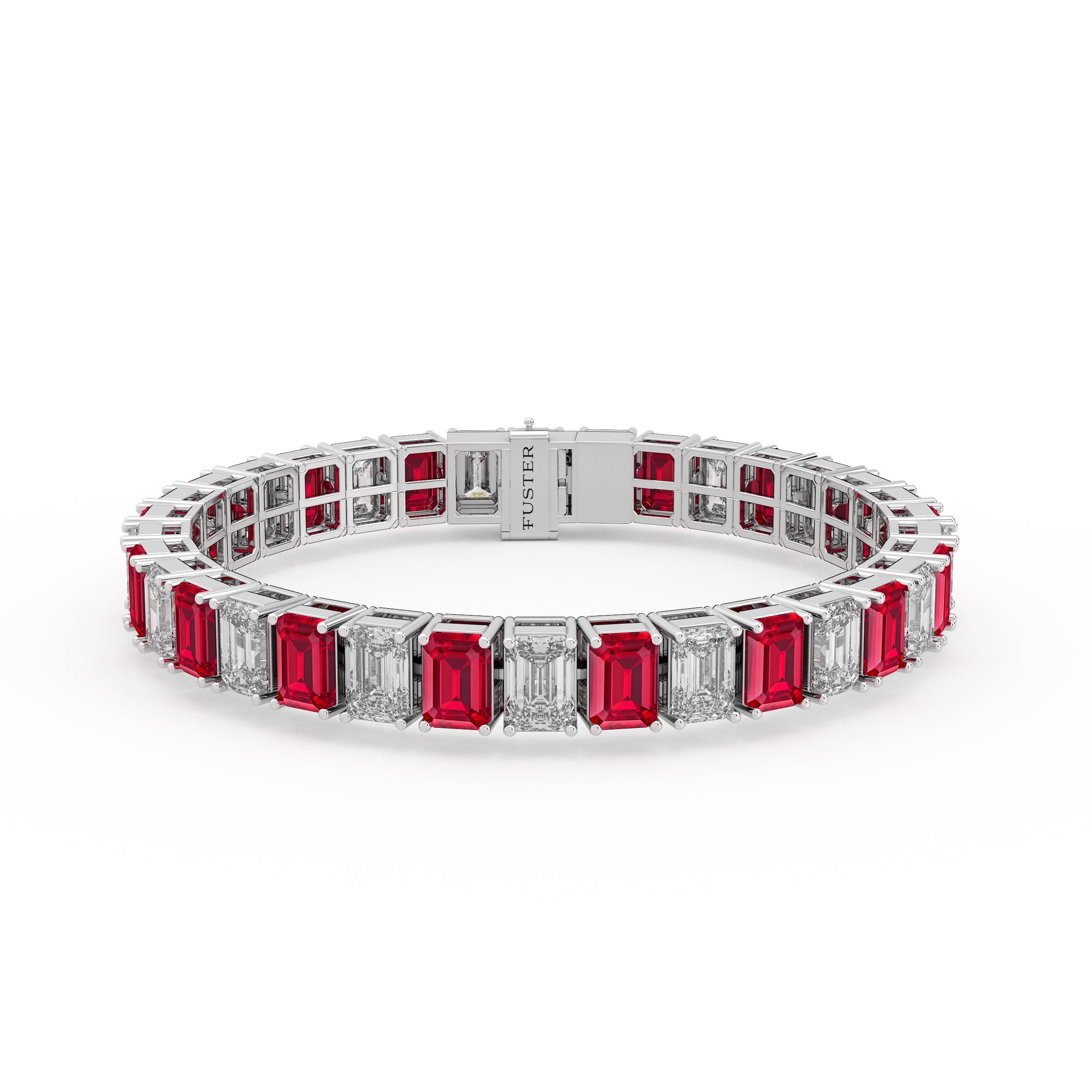 Ruby and Diamond Emerald Cut Bracelet