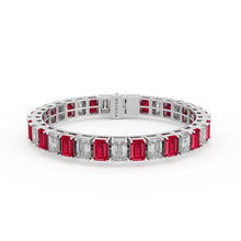 Ruby and Diamond Emerald Cut Bracelet