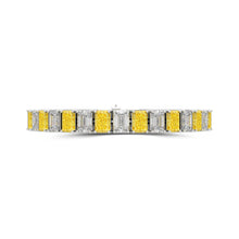 Yellow Diamond and Diamond Emerald Cut Bracelet