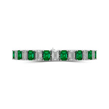 Emerald and Diamond Emerald Cut Bracelet