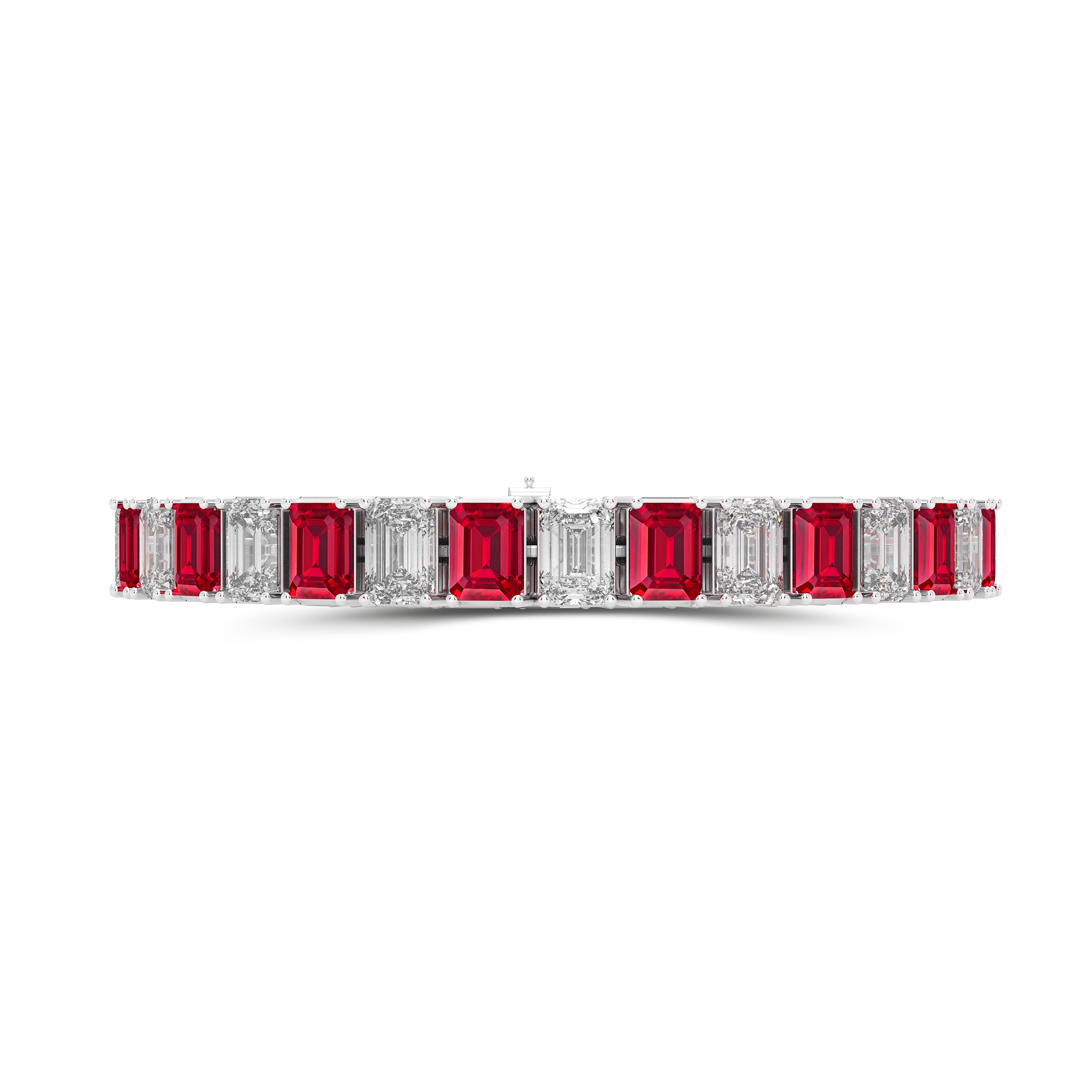 Ruby and Diamond Emerald Cut Bracelet