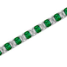 Emerald and Diamond Emerald Cut Bracelet