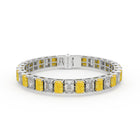 Yellow Diamond and Diamond Emerald Cut Bracelet