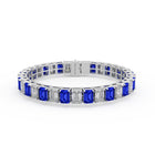 Sapphire and Diamond Emerald Cut Bracelet