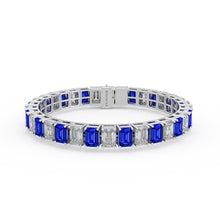 Sapphire and Diamond Emerald Cut Bracelet