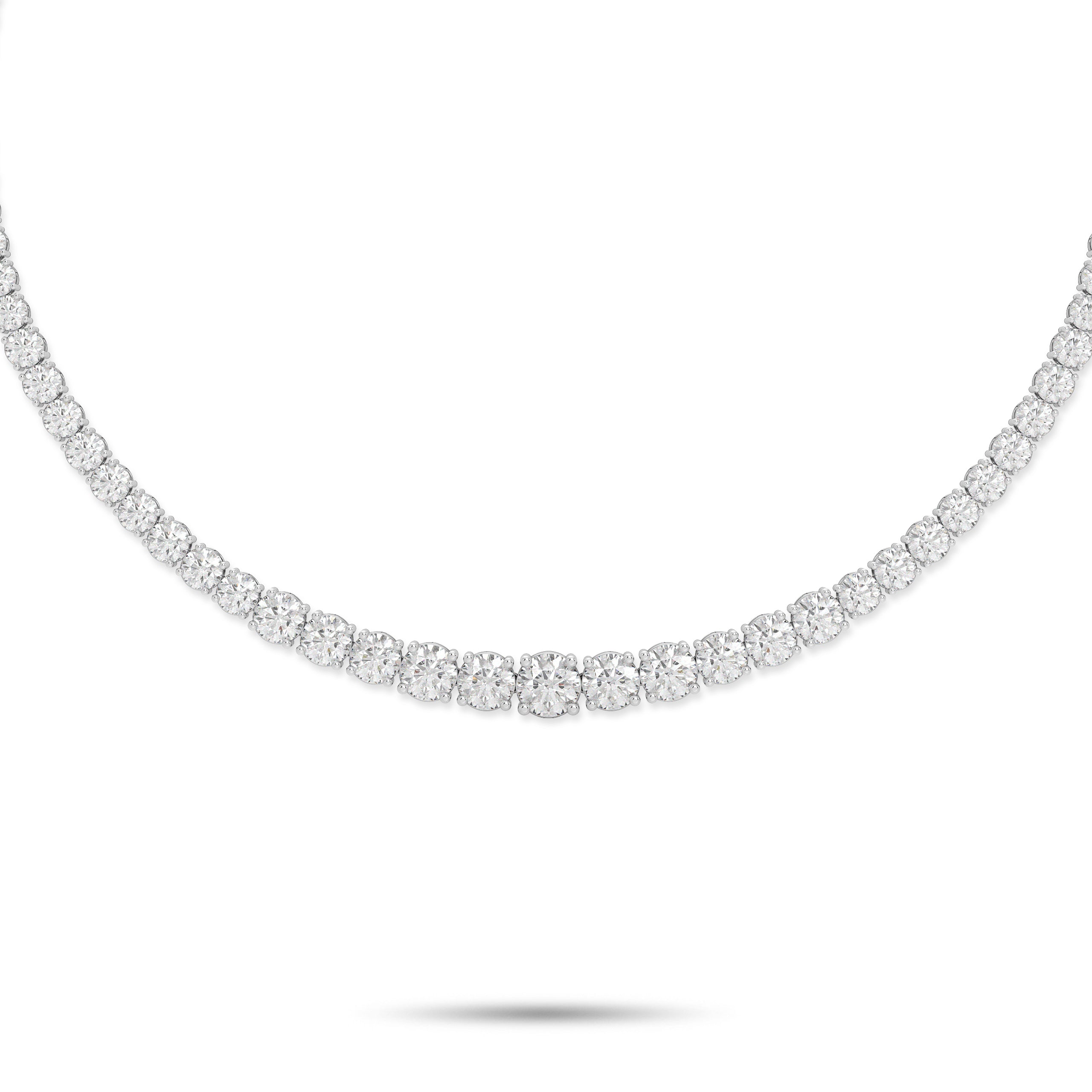 Round Diamond Graduated Necklace
