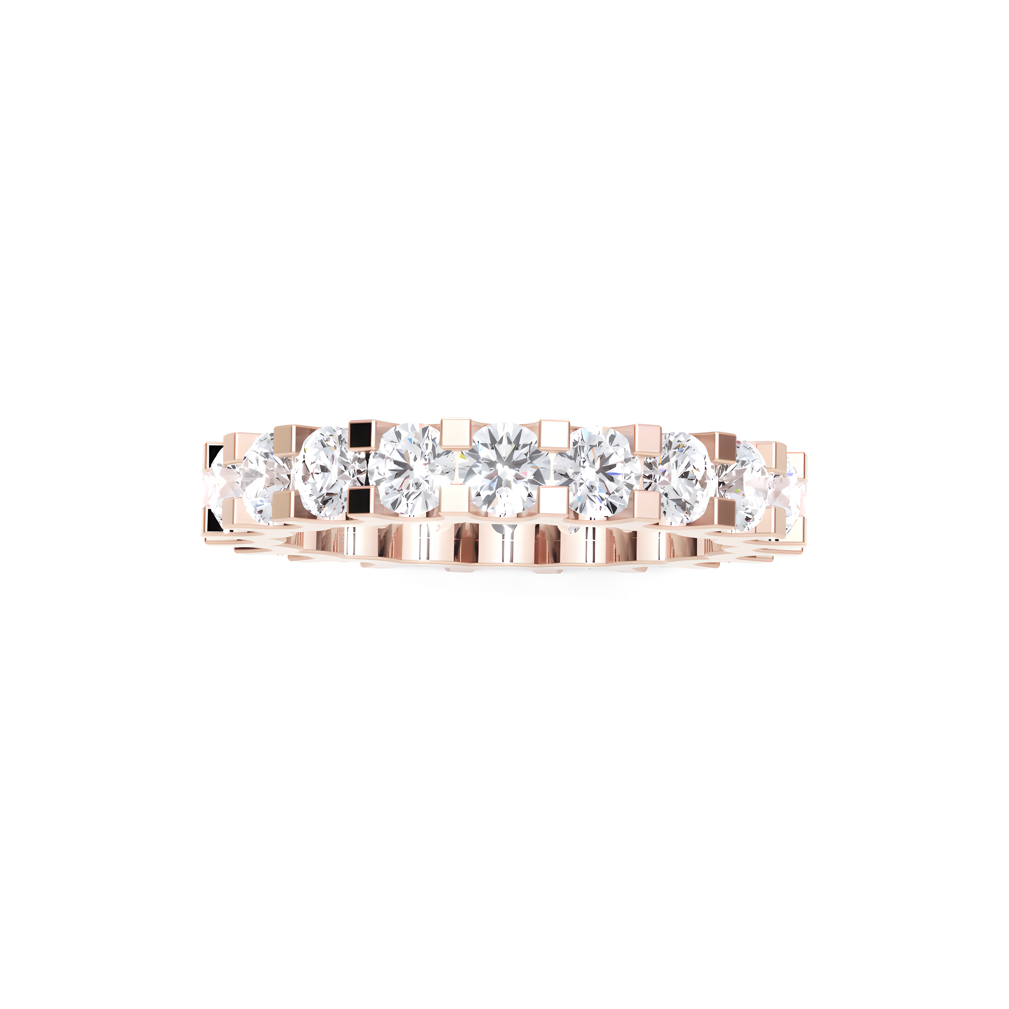Anillo de diamantes de alianza clásica 