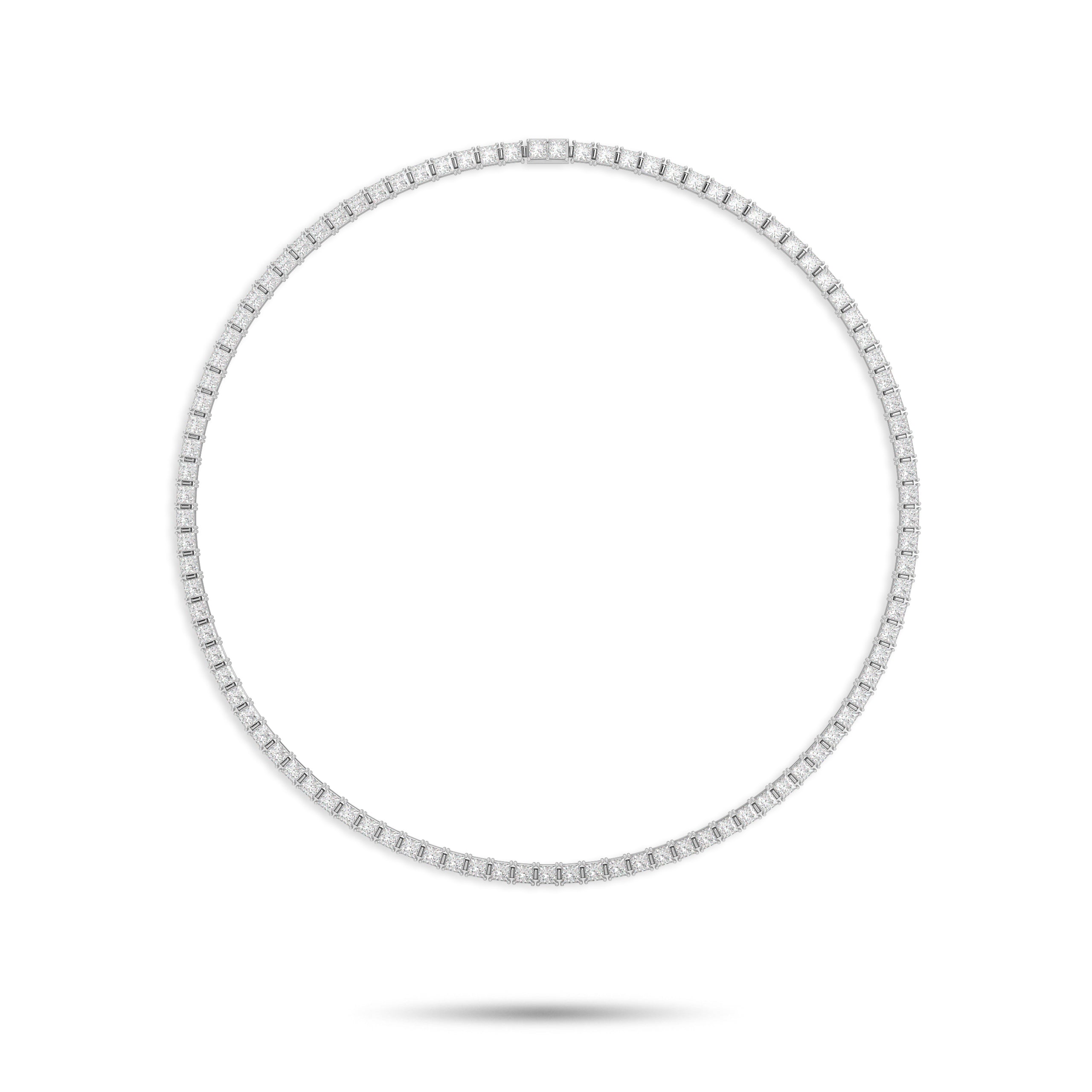 Princess Cut Diamond Necklace