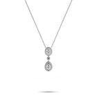 Icon Oval and Pear Shape Diamond Drop Necklace