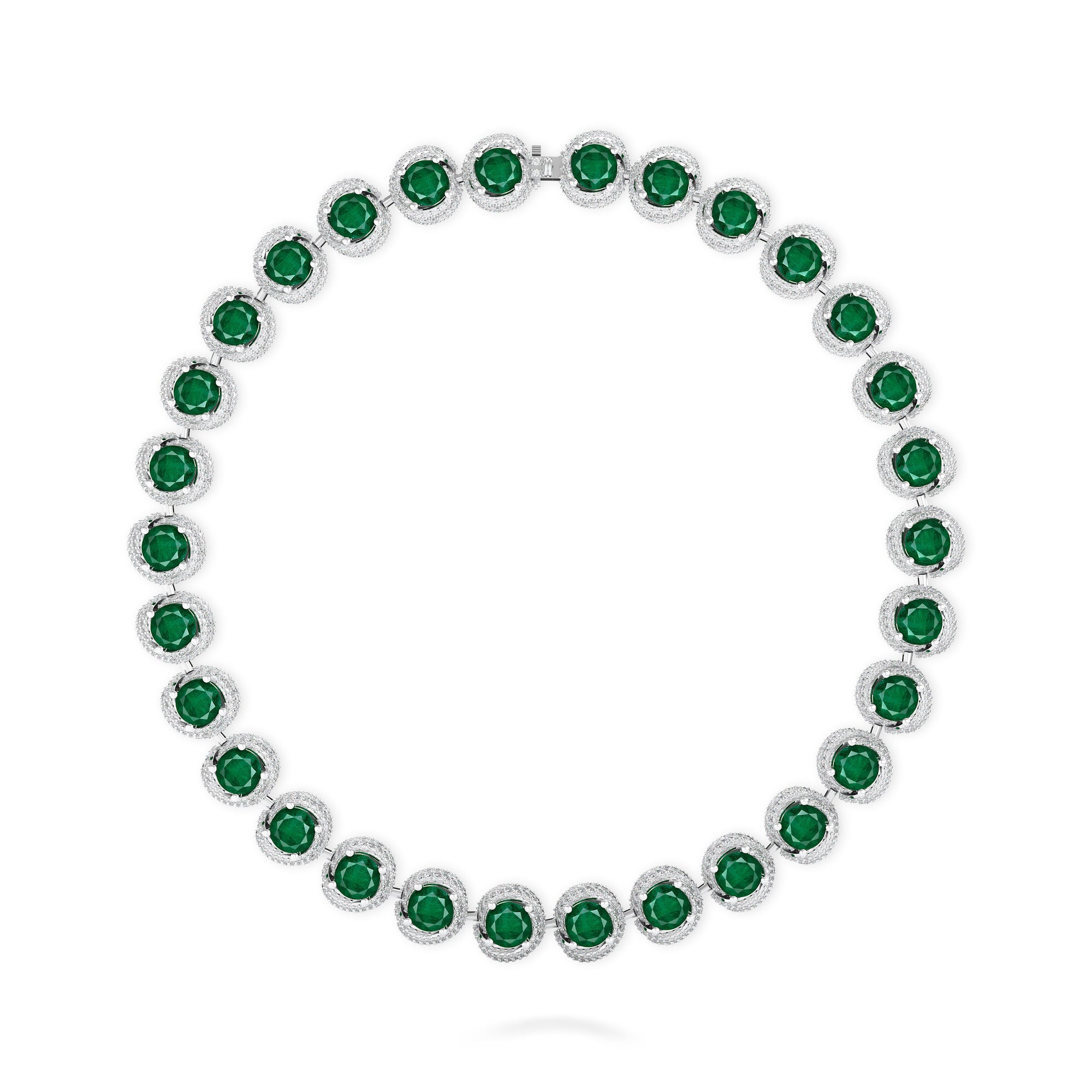 Knott Emerald and Diamond Necklace