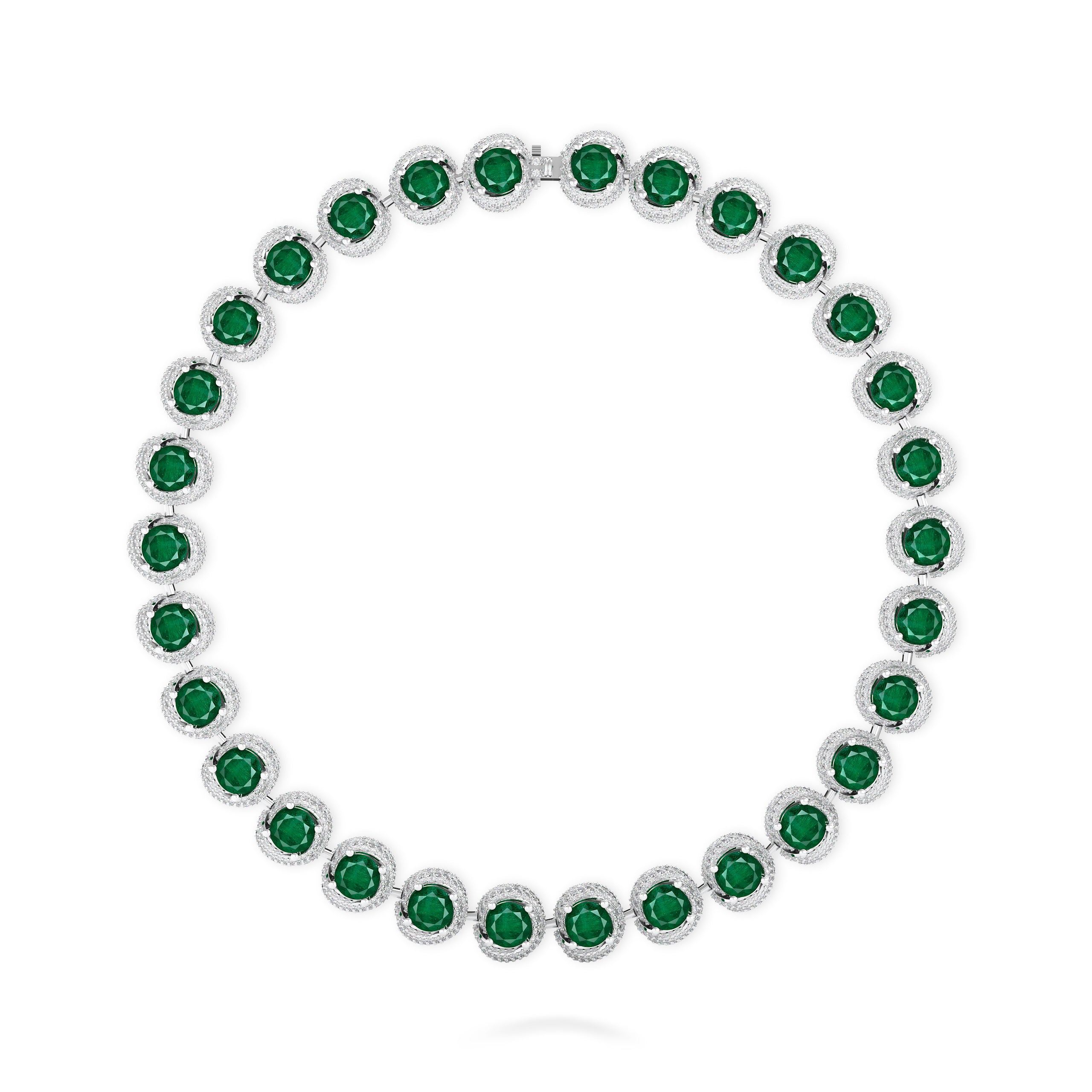 Knott Emerald and Diamond Necklace
