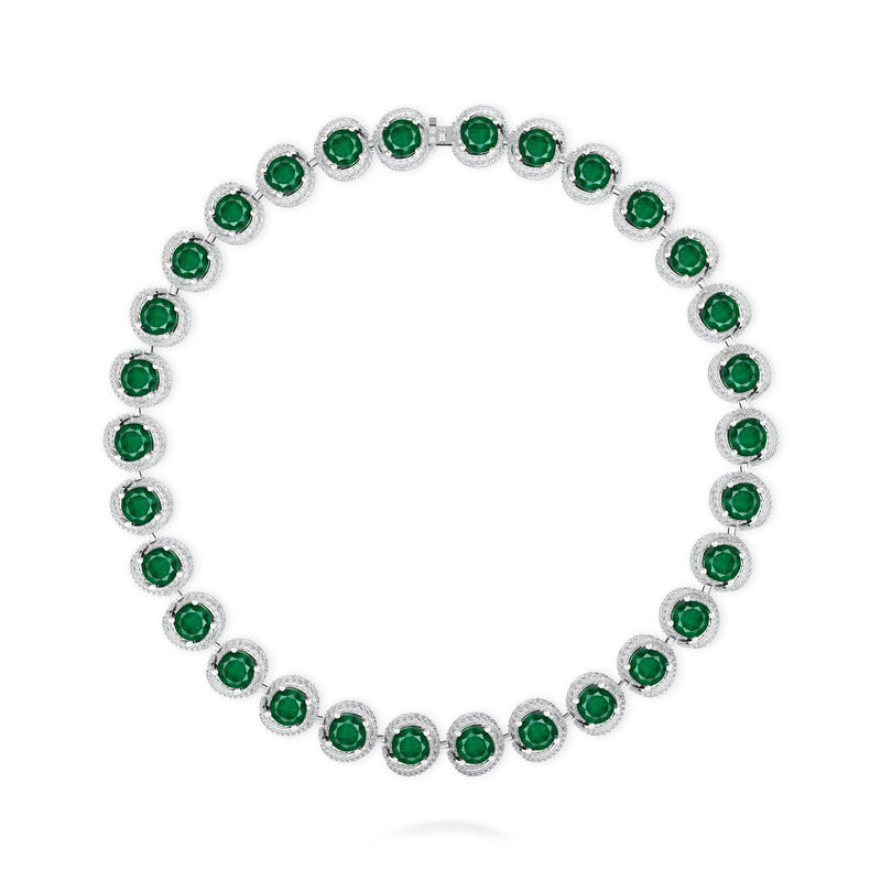 Knott Emerald and Diamond Necklace