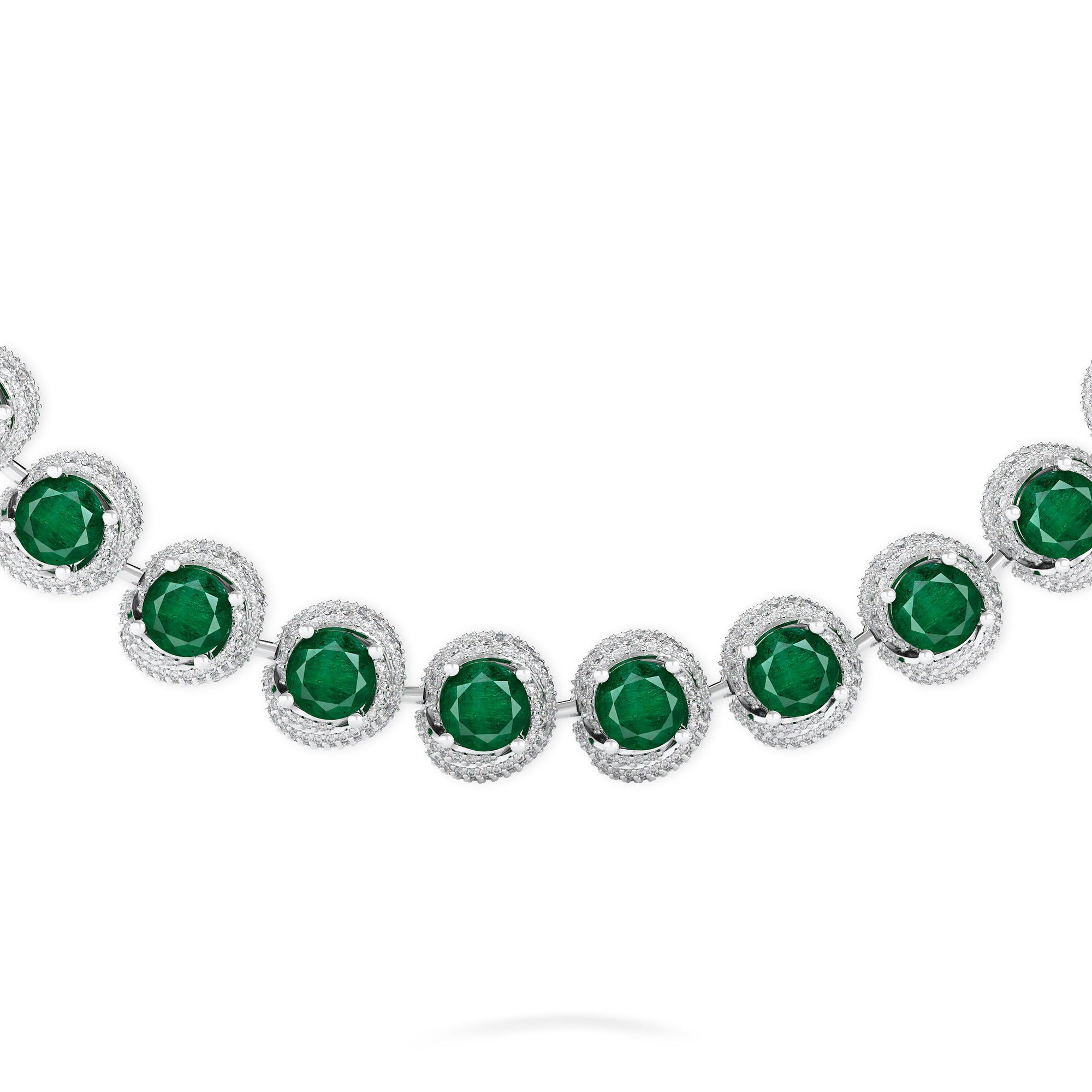 Knott Emerald and Diamond Necklace