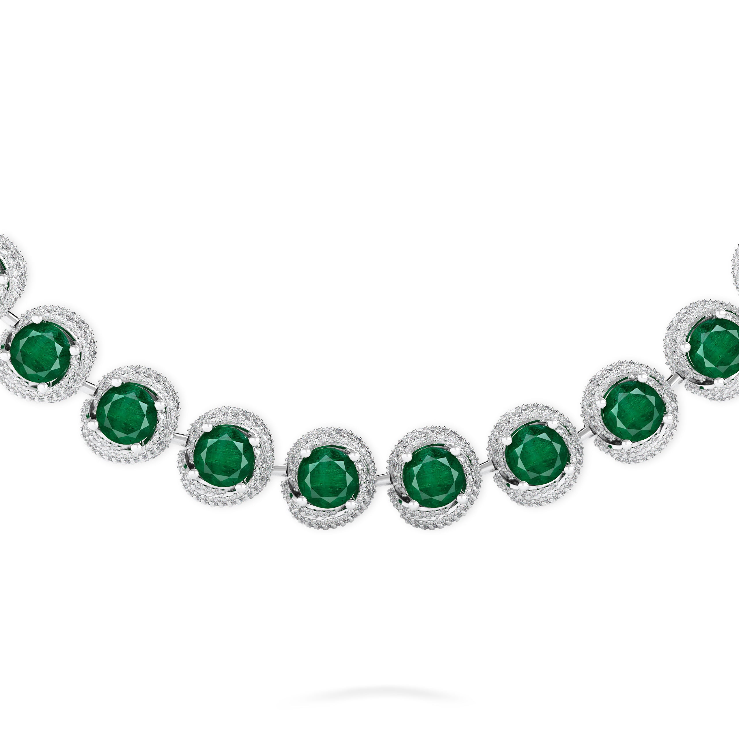Knott Emerald and Diamond Necklace