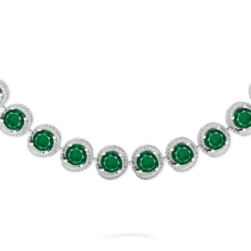 Knott Emerald and Diamond Necklace