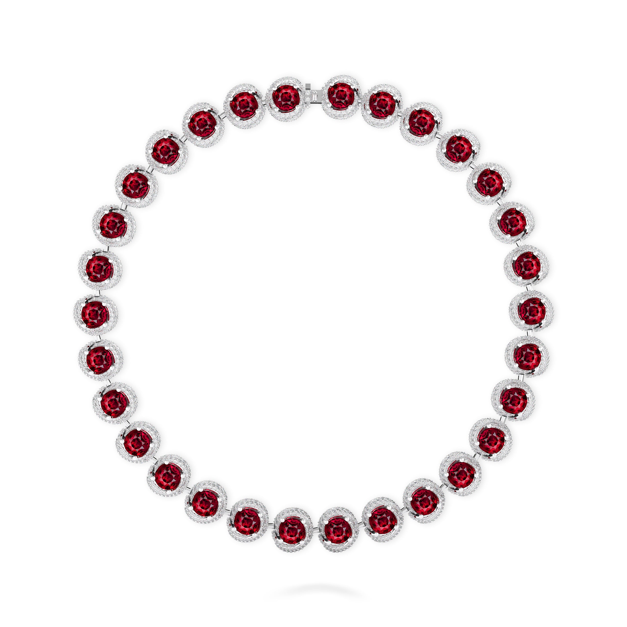 Knott Ruby and Diamond Necklace