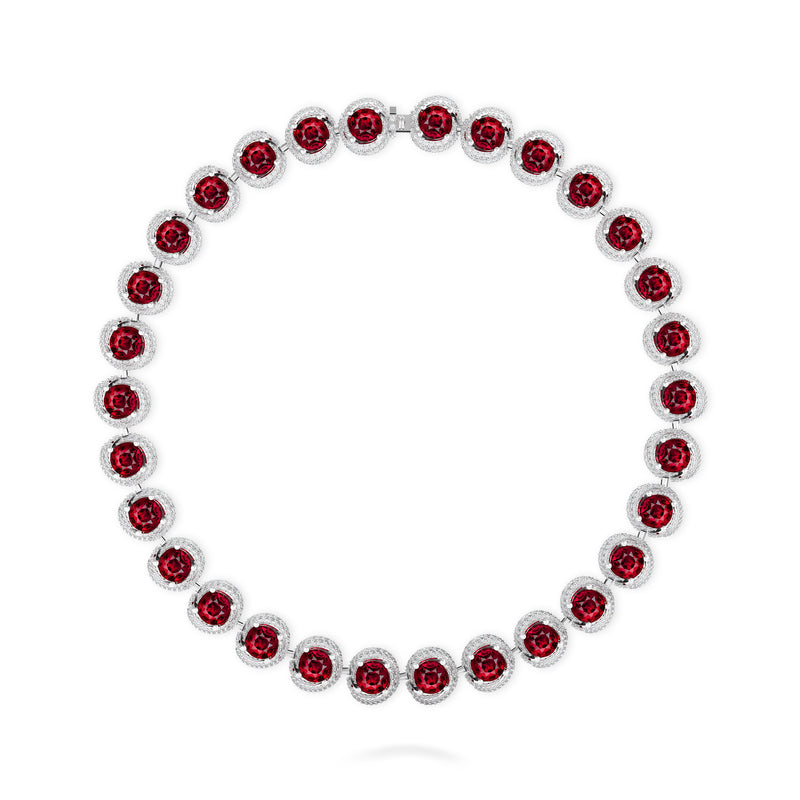Knott Ruby and Diamond Necklace