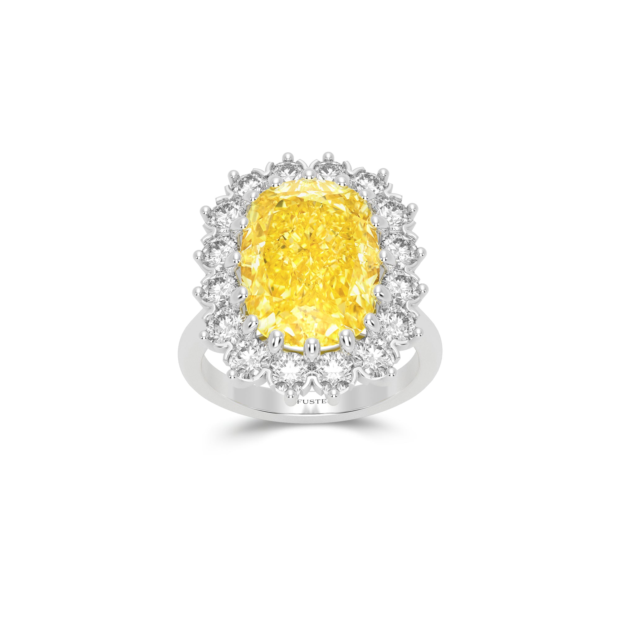Fancy Intense Yellow Internally Flawless Cushion Diamond Solitaire Ring – Boutique Exclusive