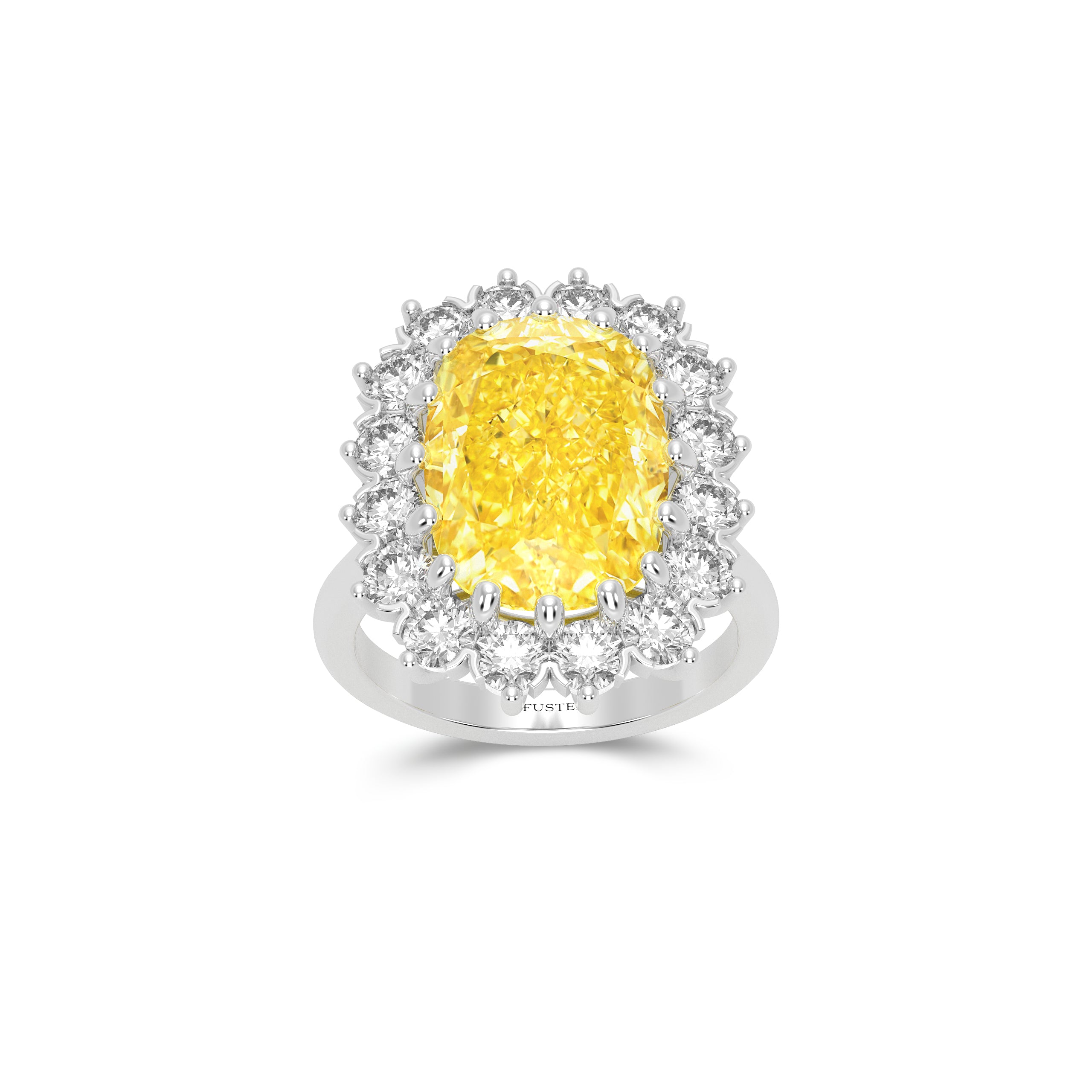 Fancy Intense Yellow Internally Flawless Cushion Diamond Solitaire Ring – Boutique Exclusive